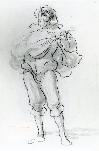 The Lute Player by Honoré Daumier